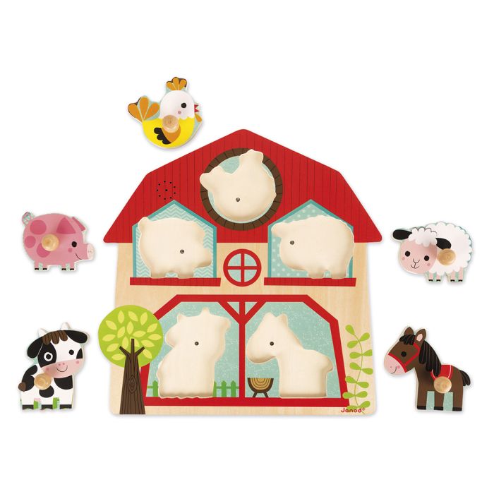 Puzzle encajable musical, Granja - Janod