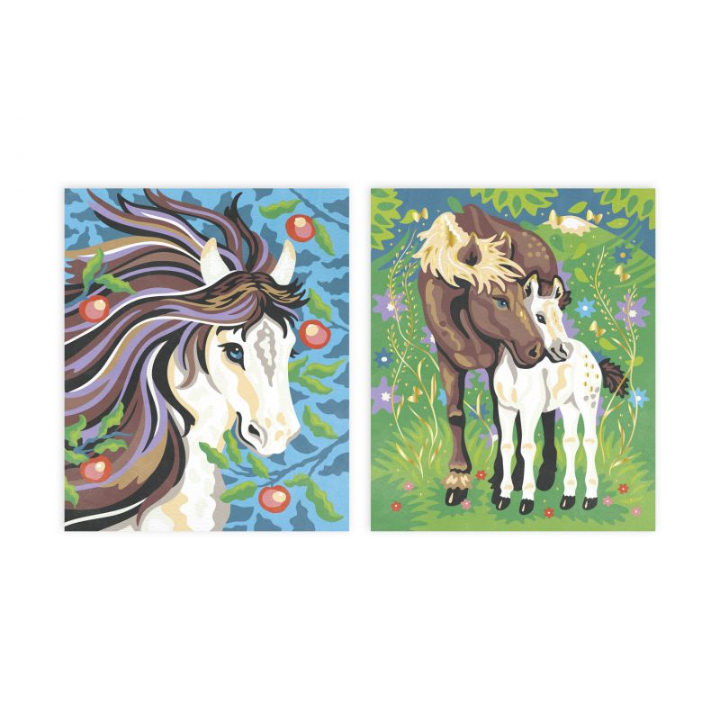 Pintura por números con acuarela, Caballos - Janod