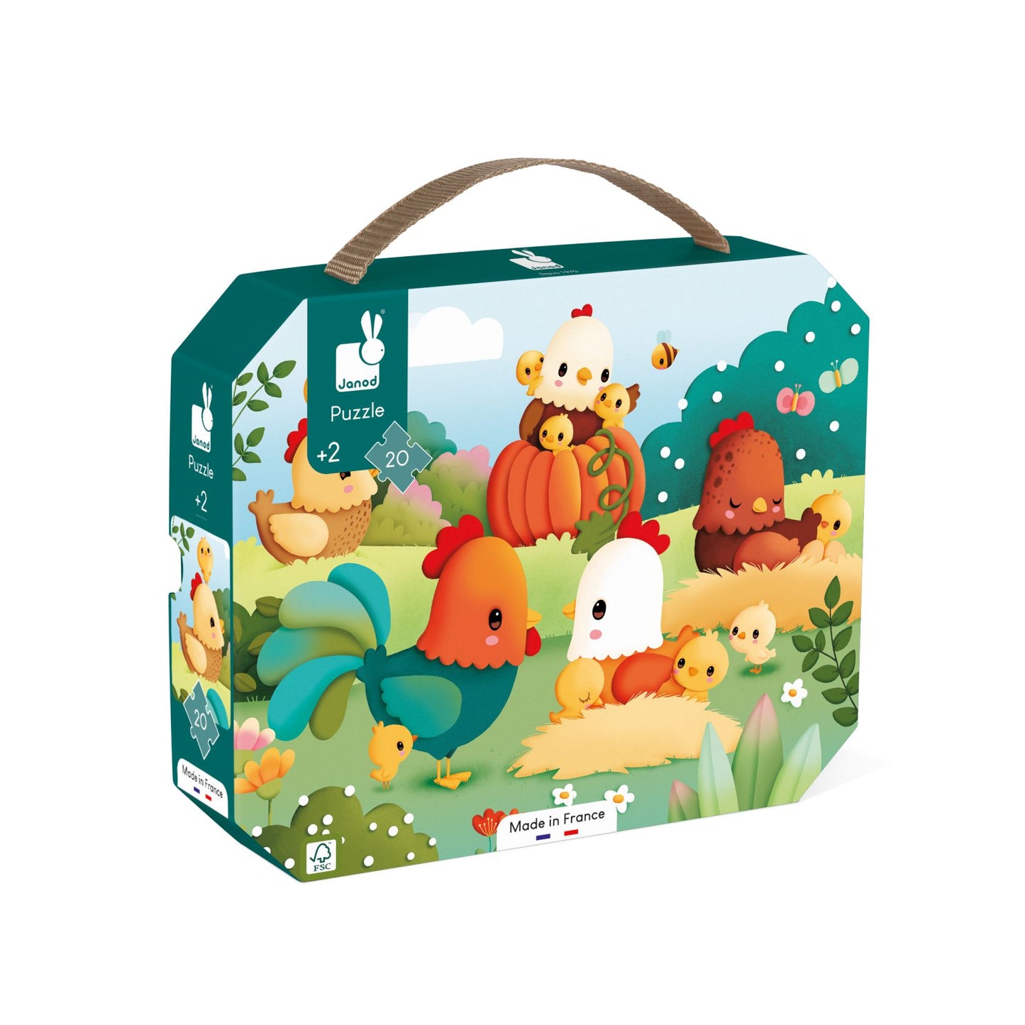 Puzzle Bienvenido al corral, 20 piezas, Granja - Janod