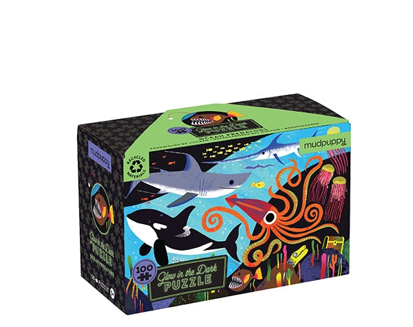Puzzle Océano 100 piezas, brilla en la oscuridad - Mudpuppy