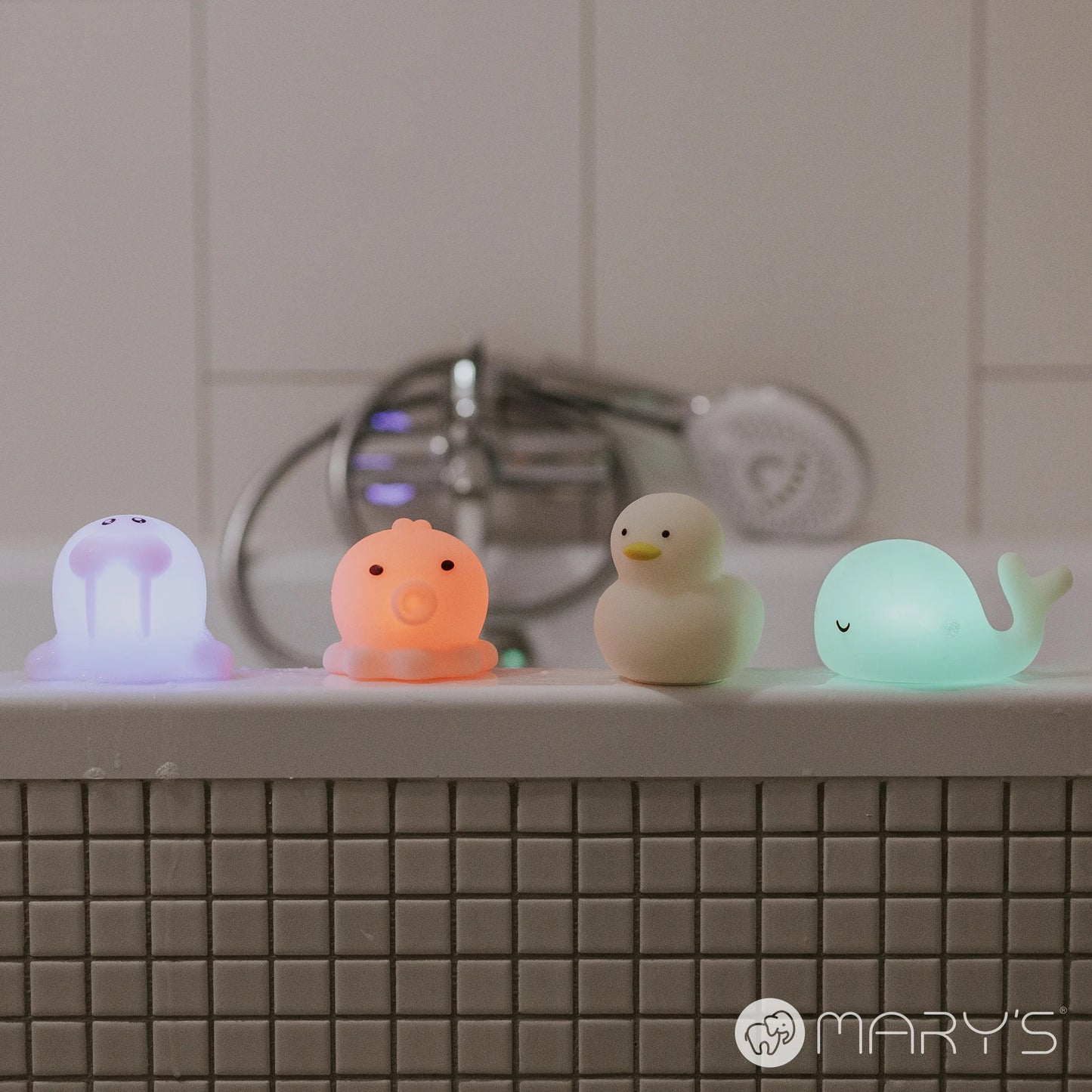 Animales marinos con luz para el baño RGB - Mary´s