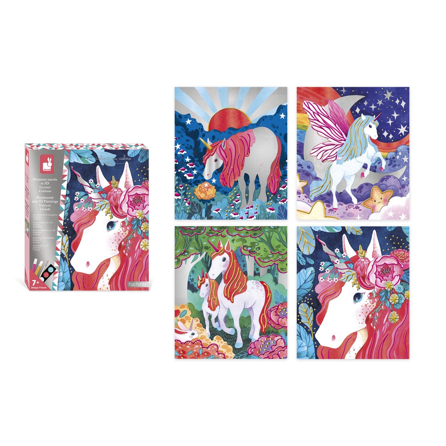 Pinturas nacaradas y en 3D Unicornios - Janod