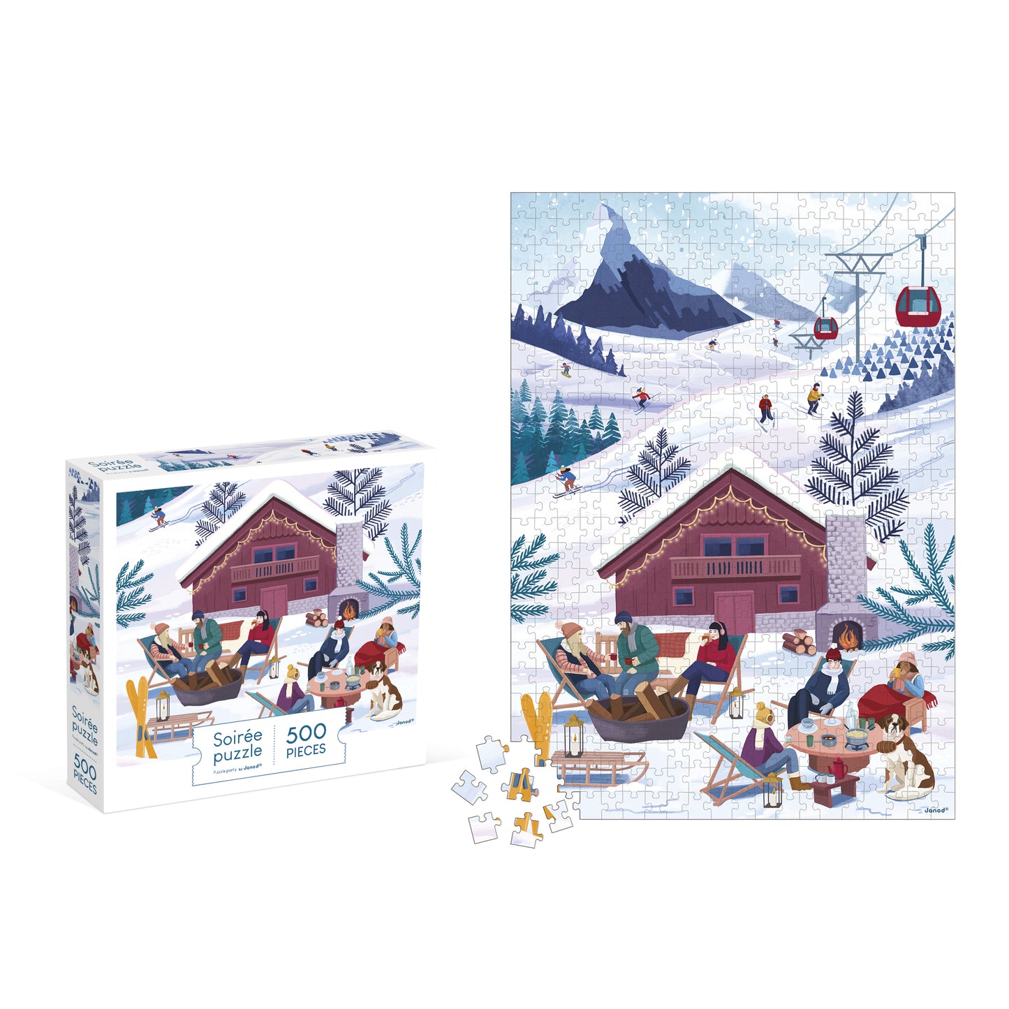 Puzzle Invierno en la montaña 500 pìezas - Janod