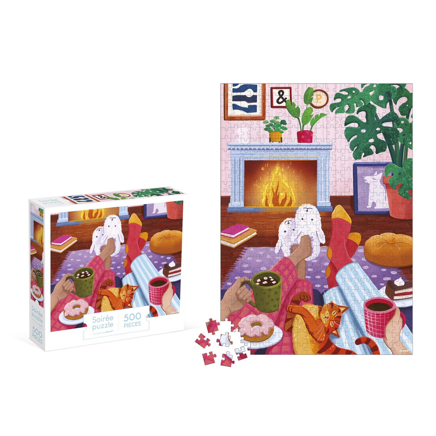 Puzzle Noche junto al fuego 500 pìezas - Janod