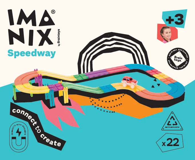 Imanix pista de coches 22 piezas - Braintoys