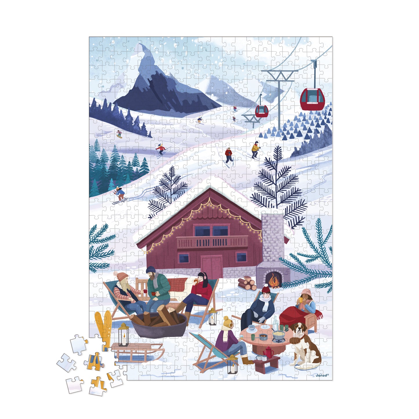 Puzzle Invierno en la montaña 500 pìezas - Janod