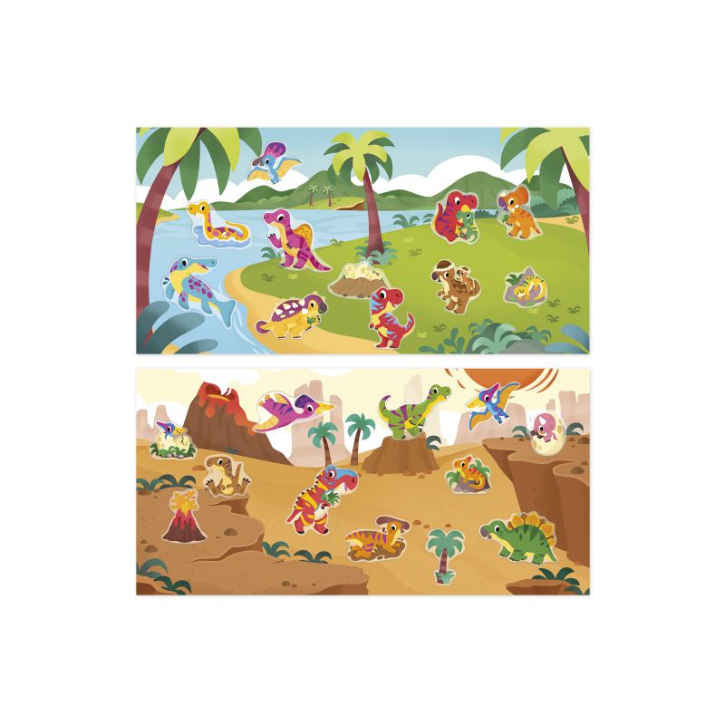 Pegatinas gruesas reposicionables, Dinos - Janod