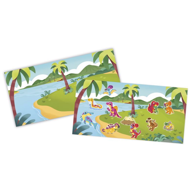 Pegatinas gruesas reposicionables, Dinos - Janod