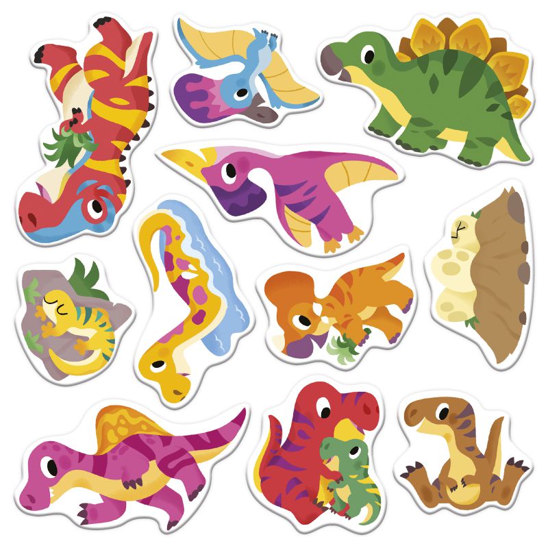 Pegatinas gruesas reposicionables, Dinos - Janod