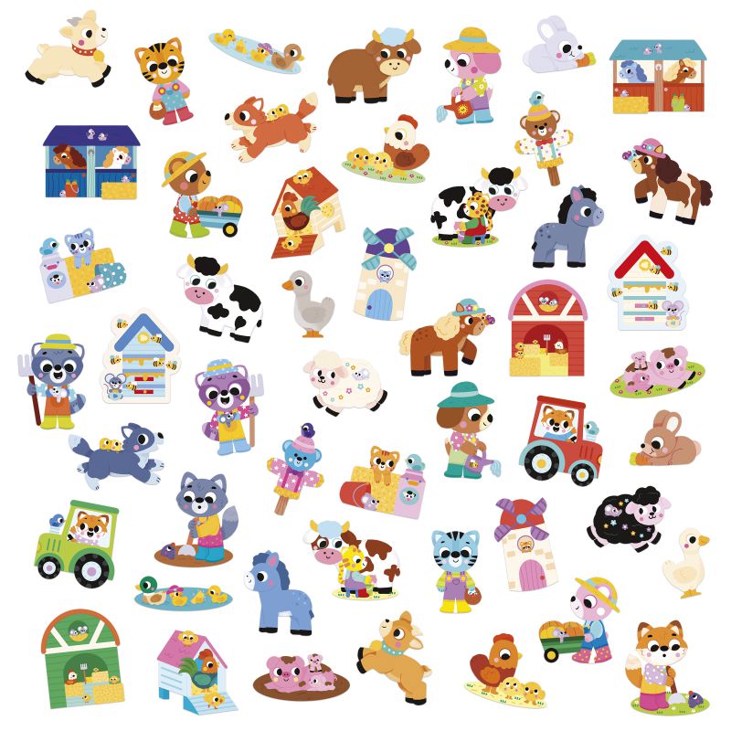 50 pegatinas grandes, Granja - Janod