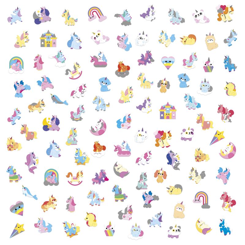 100 pegatinas, Unicornios - Janod