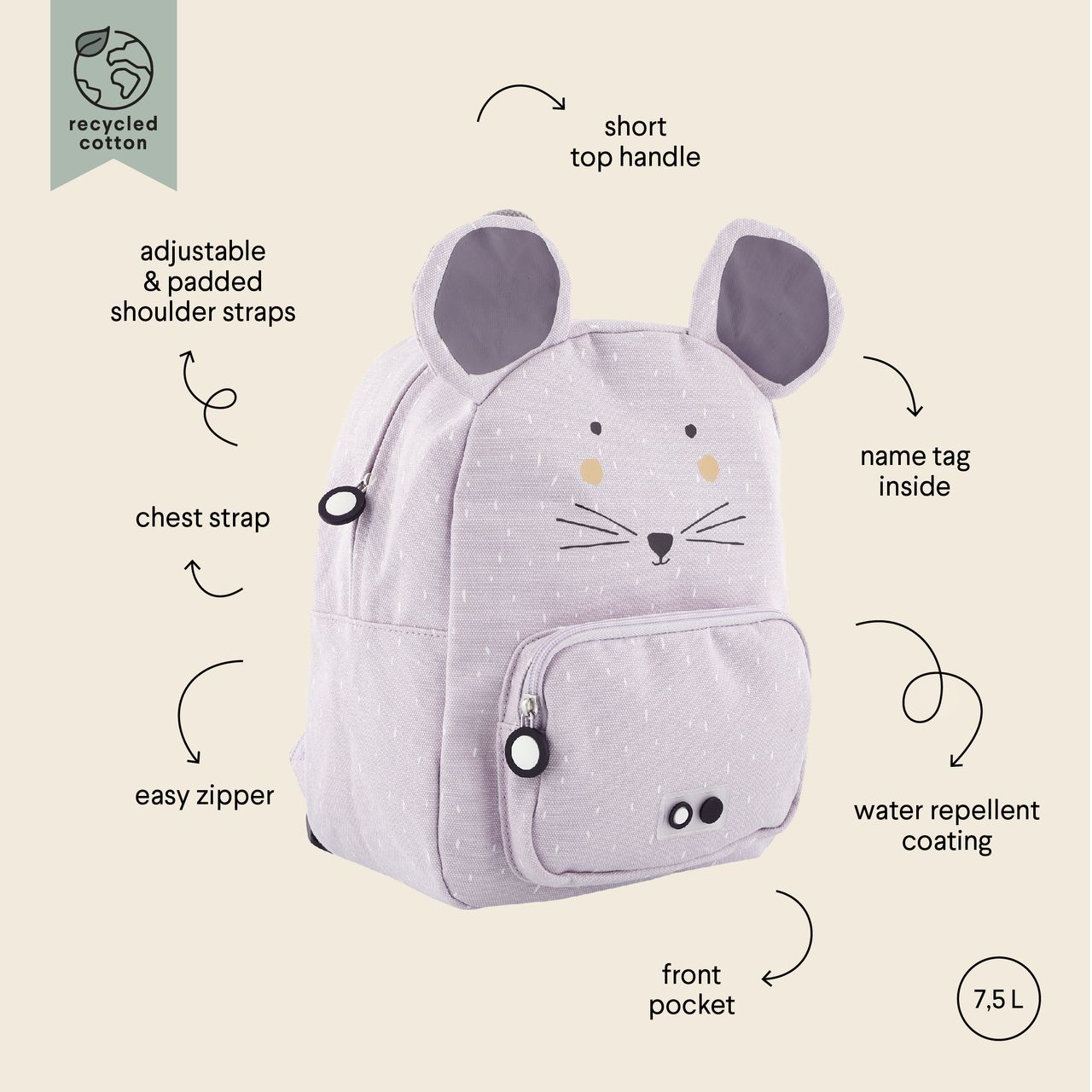 Mochila de animales Mrs. Mouse - Trixie