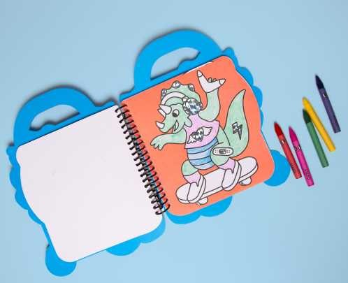 Libro con pinturas y pegatinas, Dinos - Omy