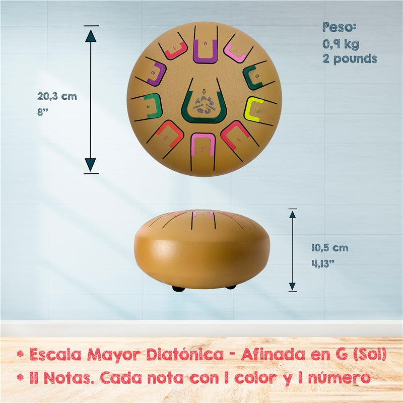 Tambú 8" 11 notas, Oro