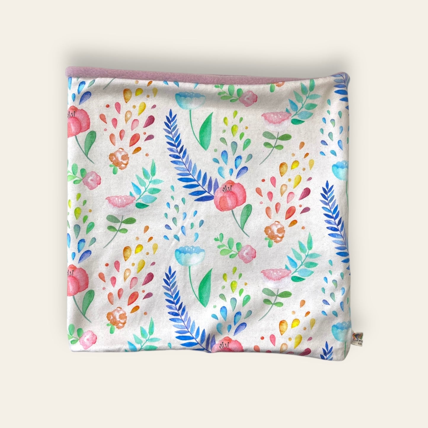 Cuello Polar Flores fondo blanco| Braga de Cuello Adulto | Kurmi Kids