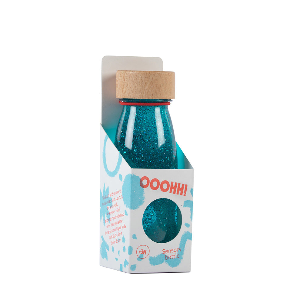 Botella sensorial, Float Bottle Turquoise- Petit Boum