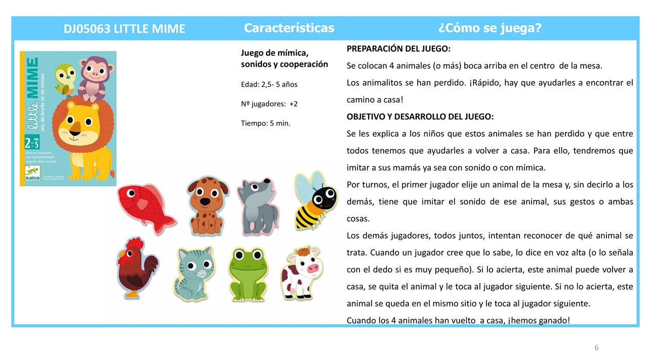Juego de cartas, Little Mime - Djeco