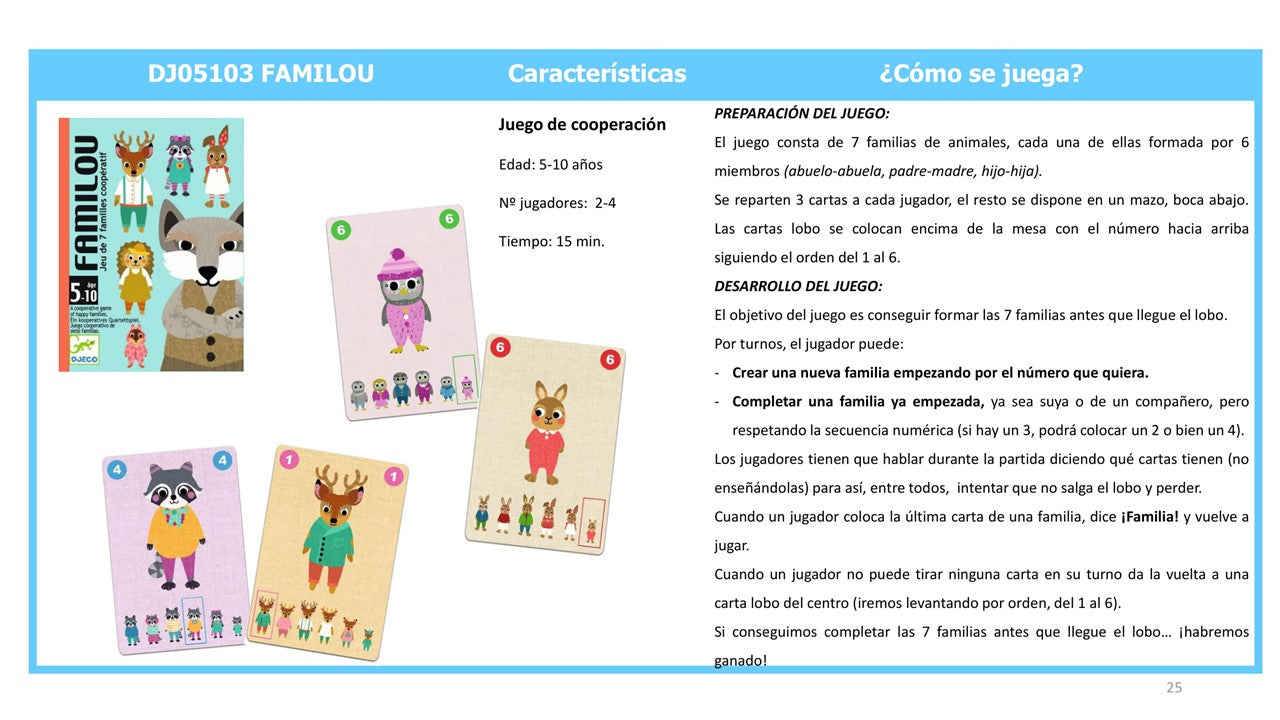 Juego de cartas, Familou - Djeco