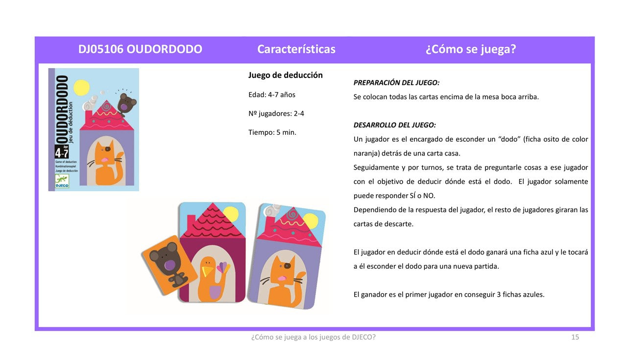 Juego de cartas, Oudordodo - Djeco