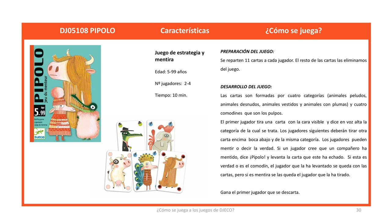 Juego de cartas, Pipolo - Djeco