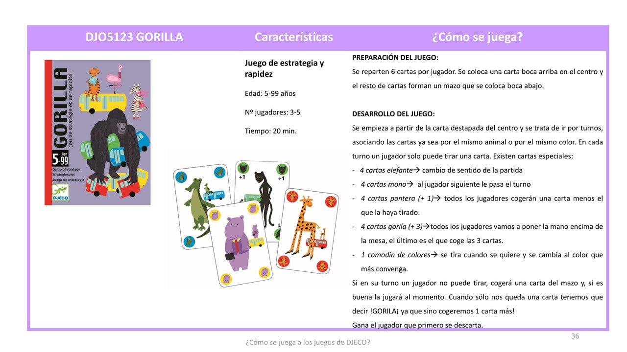 Juego de cartas, Gorila - Djeco