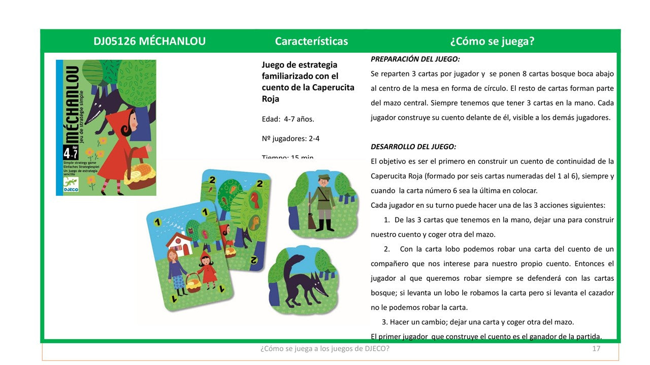 Juego de cartas, Méchanlou - Djeco