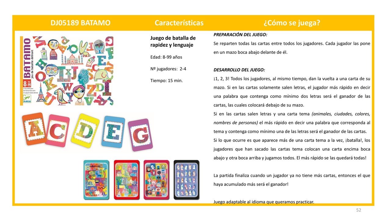 Juego de cartas, Batamo - Djeco