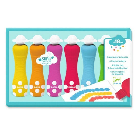 Marcadores de espuma, 6 unidades - Djeco