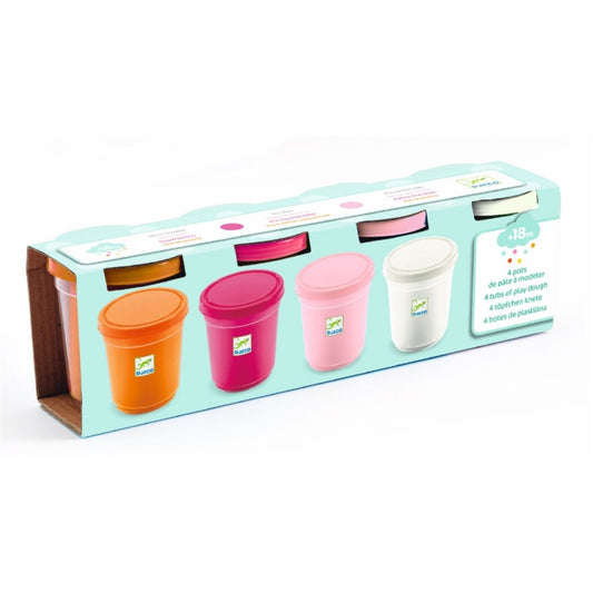 Plastilina, 4 botes de pasta, Sweet - Djeco