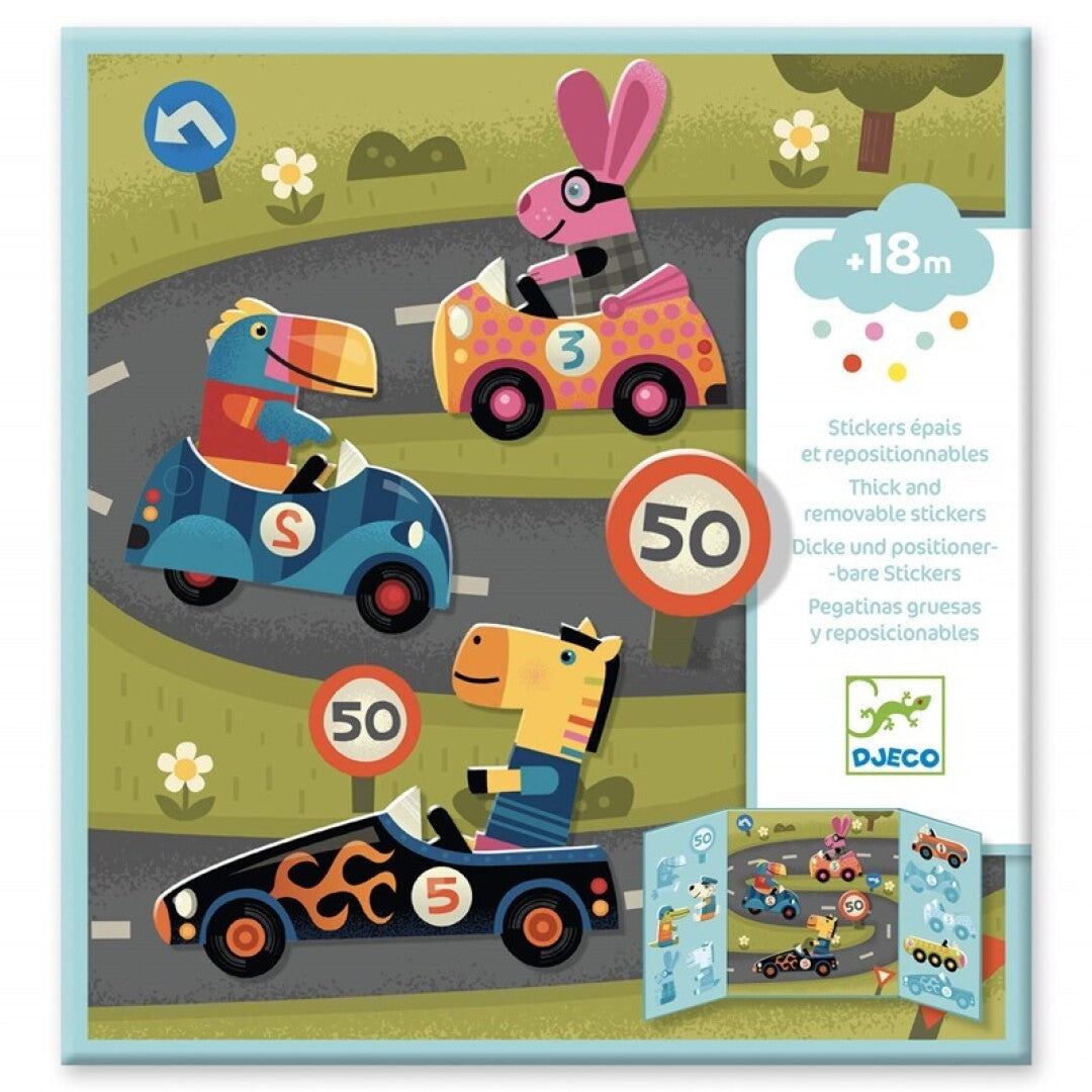 Pegatinas reposicionables, Los coches - Djeco