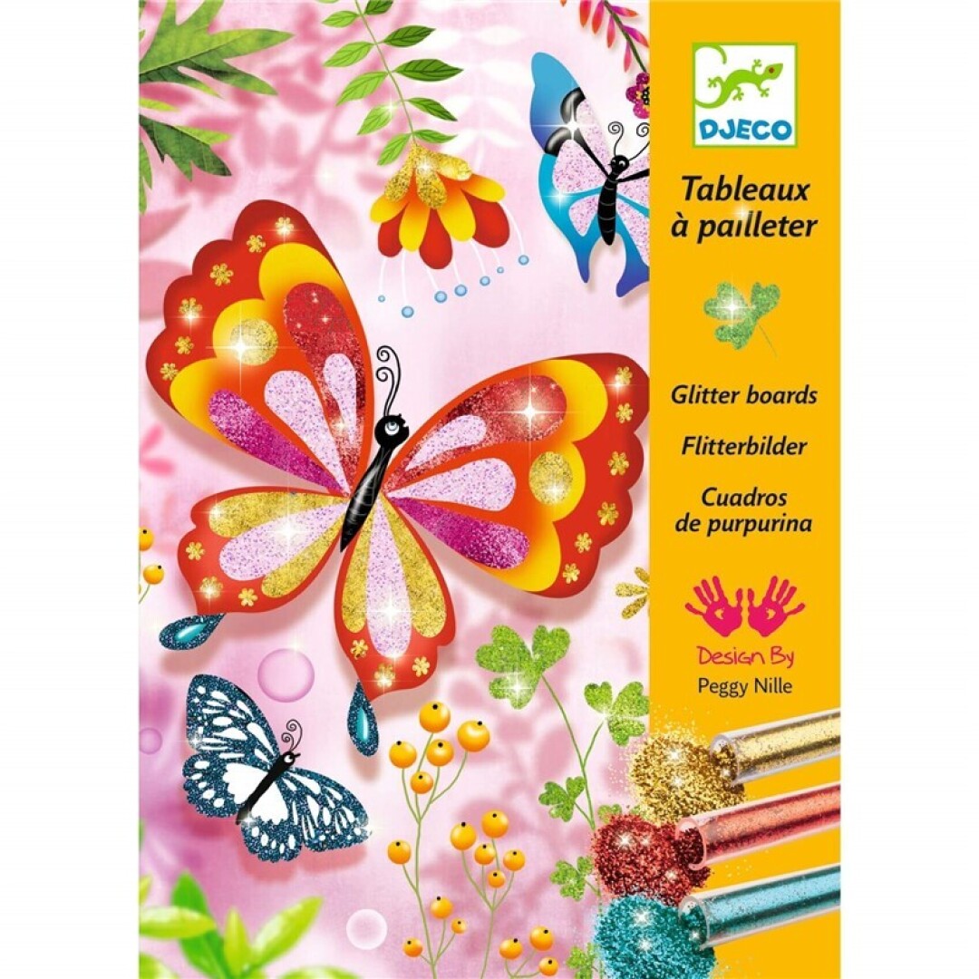 Cuadros purpurina, Mariposas- Djeco