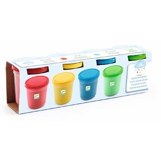 Plastilina, 4 botes de pasta primarios - Djeco