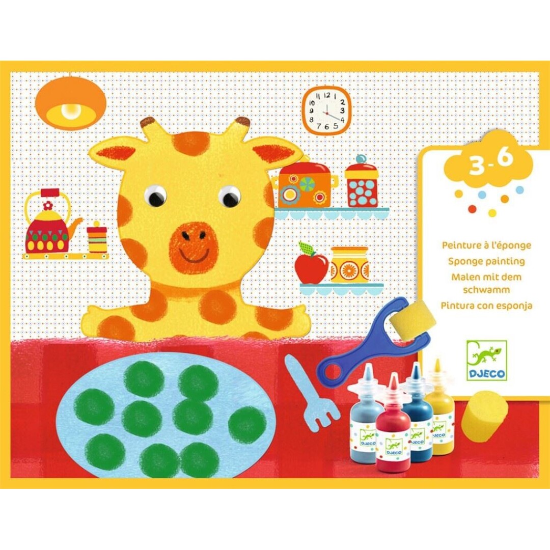Pintura con esponja, Las aventuras de los peluches - Djeco
