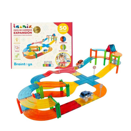Imanix pista de coches 50 piezas - Braintoys