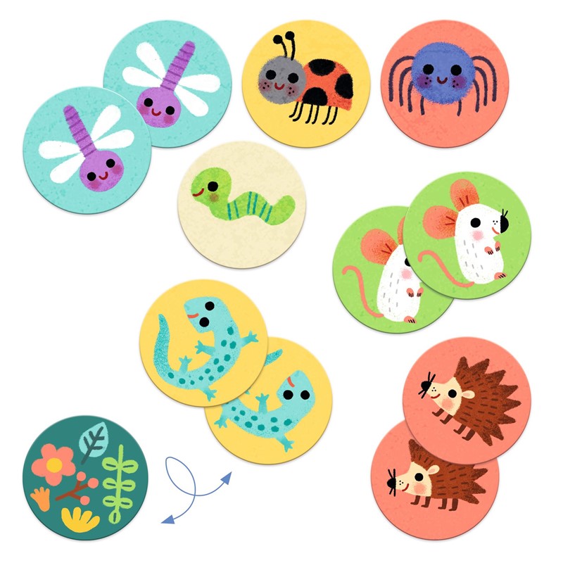 Memo Pequeños animales, educativo - Djeco