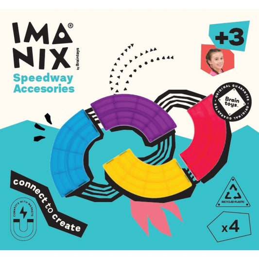 Imanix pista cuarto de curva 4 piezas - Braintoys
