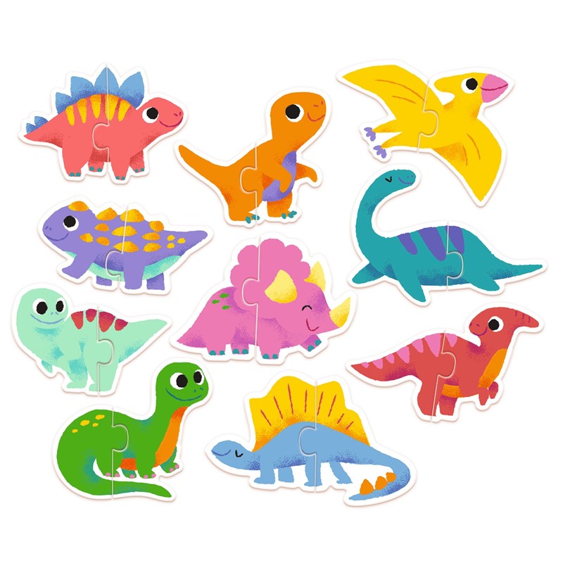 Puzzle dúo Dinos, educativo - Djeco