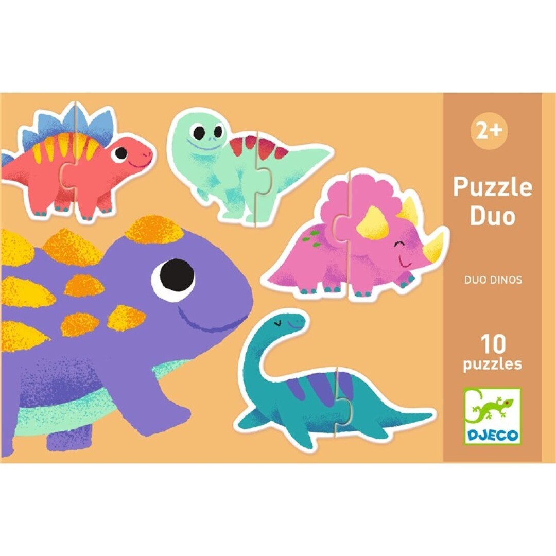 Puzzle dúo Dinos, educativo - Djeco