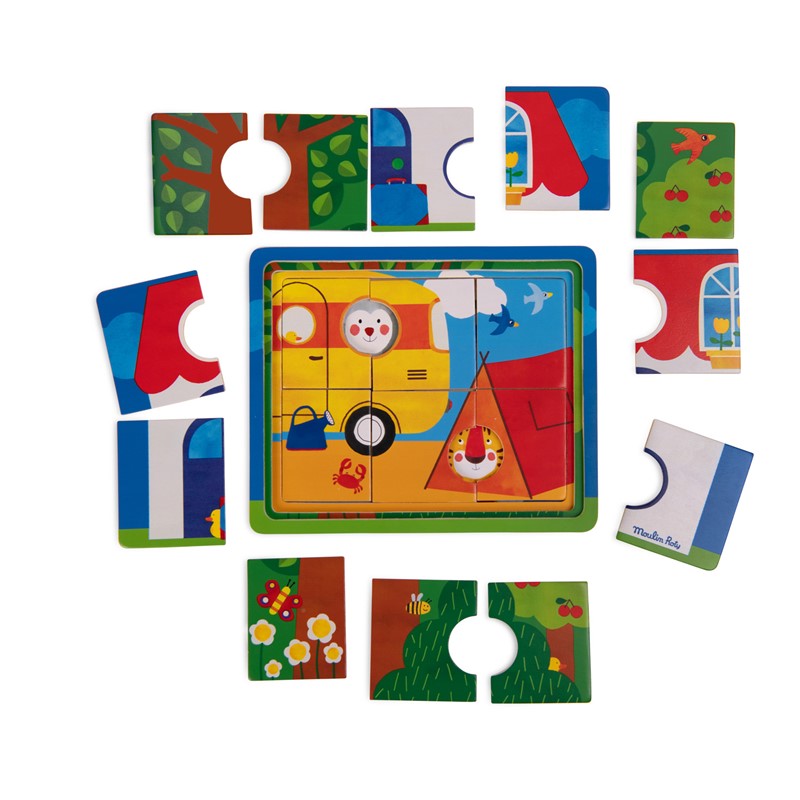 Puzzle madera 3 pisos Popipop - Moulin Roty