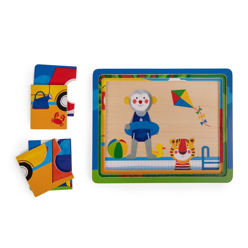 Puzzle madera 3 pisos Popipop - Moulin Roty