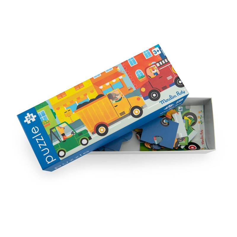 Puzzles Popipop vehículos, 24 piezas - Moulin Roty