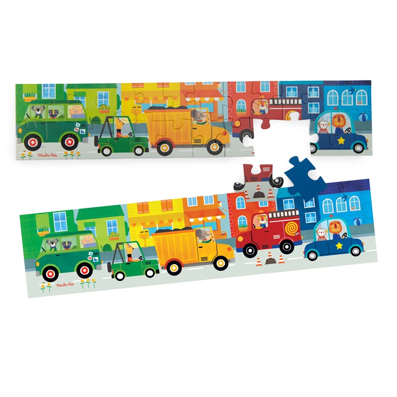 Puzzles Popipop vehículos, 24 piezas - Moulin Roty