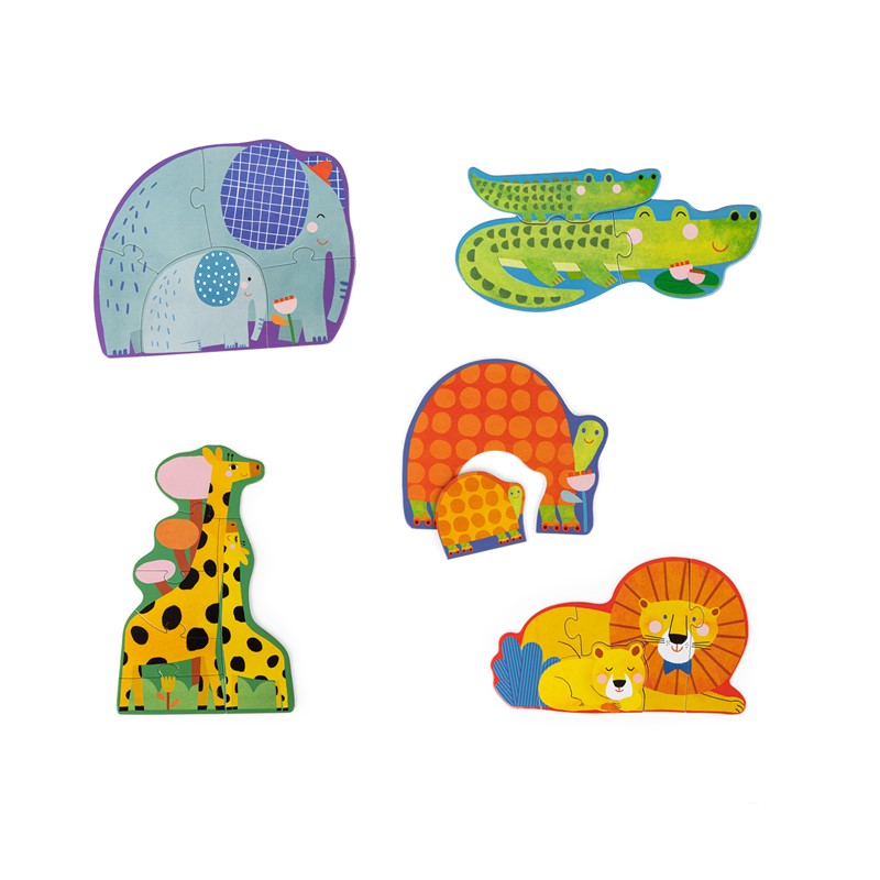 5 puzzles evolutivos Toupitis, 2 a 6 piezas - Moulin Roty