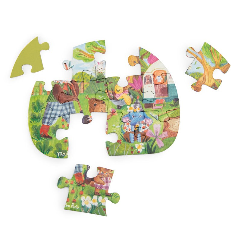4 mini puzzles, Comidas Minouchkas 12 piezas - Moulin Roty