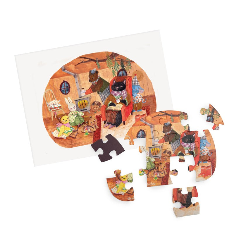 4 mini puzzles, Comidas Minouchkas 12 piezas - Moulin Roty