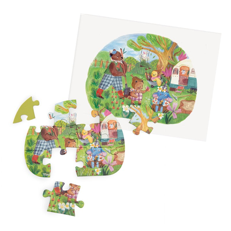 4 mini puzzles, Comidas Minouchkas 12 piezas - Moulin Roty