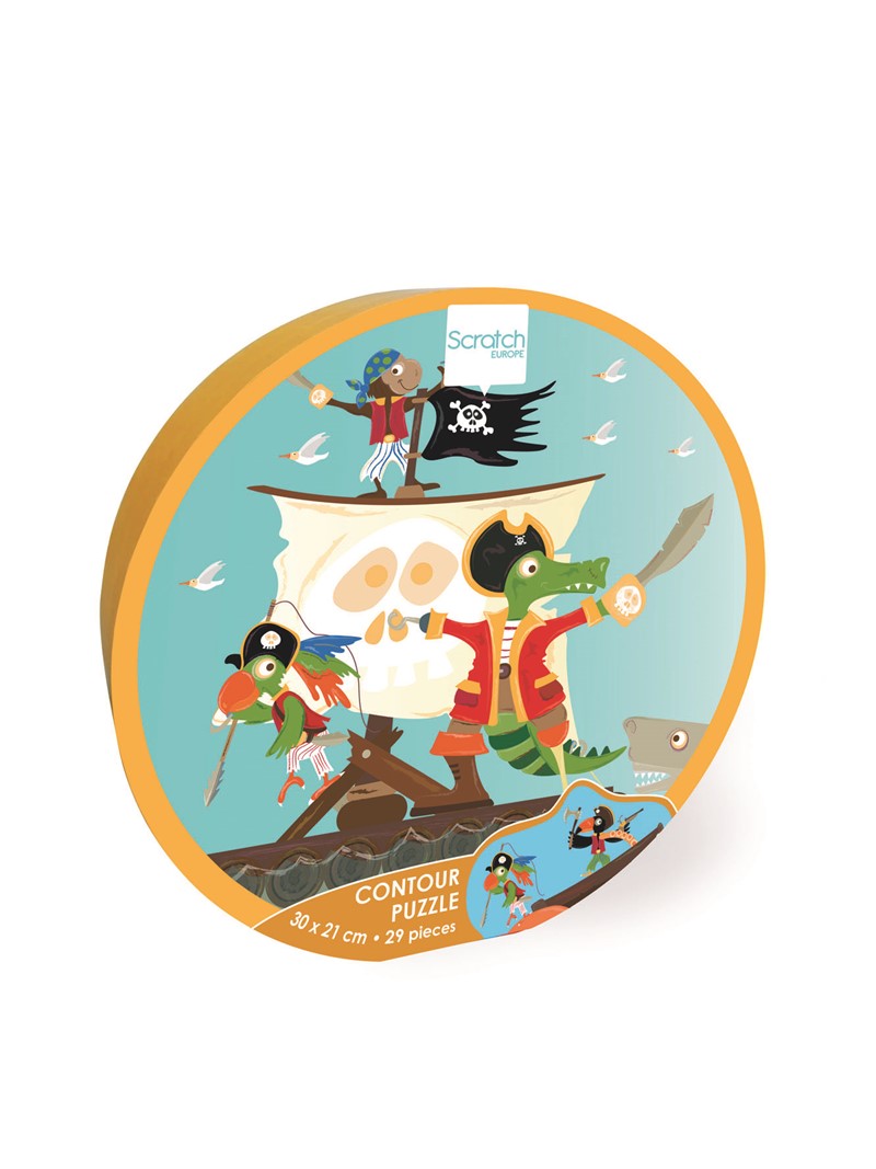 Puzzle contour Piratas - Scratch