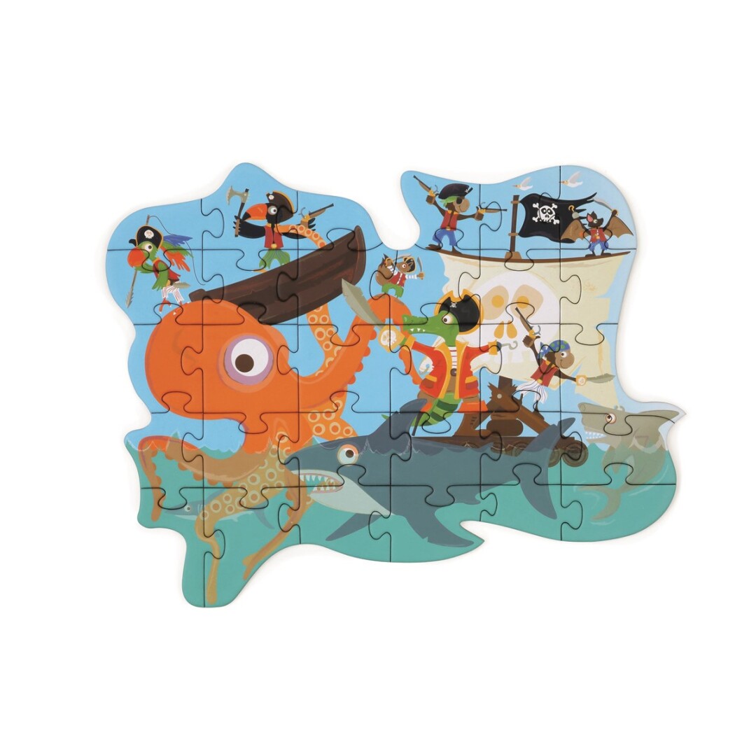 Puzzle contour Piratas - Scratch