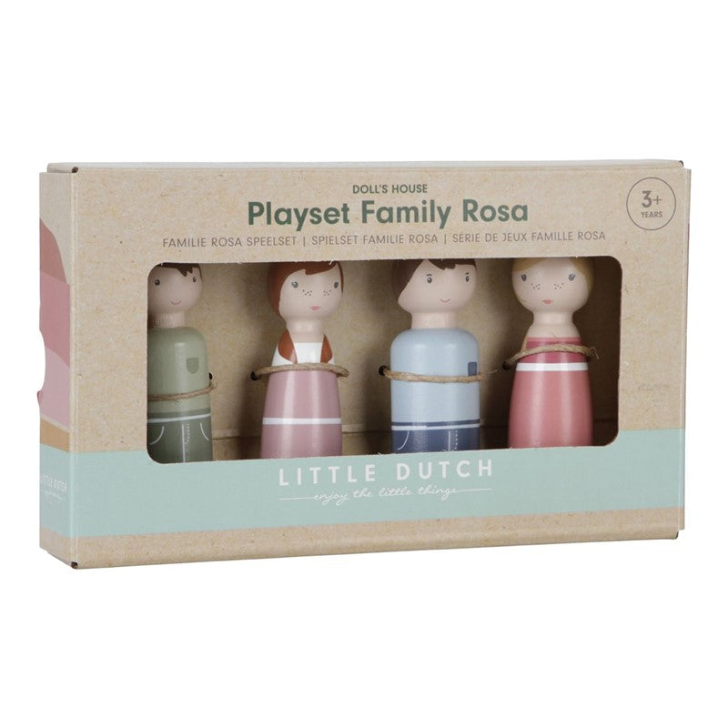 Set familia Rosa para casa de muñecas - Little Dutch