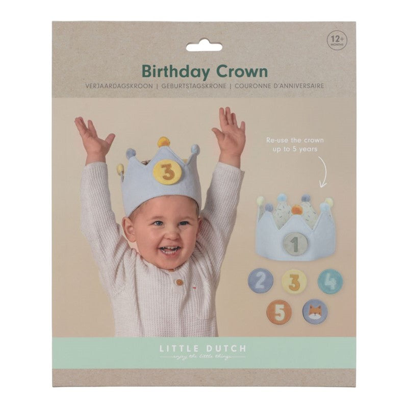 Corona de cumpleaños con números, azul - Little Dutch